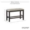 Lexicon Mabury Counter Height Dining Bench, Gunmetal Gray -Amazon Store 41goKJllVnL