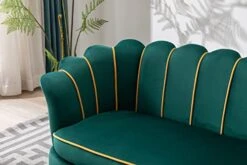 Loveseat Sofa, Modern Velvet Couch Accent Upholstered Settee, 2 Seater Small Loveseat For Small Spaces, Office, Bedroom, Living Room (Green) -Amazon Store 41gozPW16RL