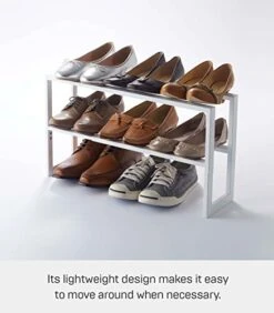 YAMAZAKI Home 2 Shelves Adjustable Shoe Rack, Large, Steel, Holds 6-9 Shoes, 9-12 Heels, Expandable, Stackable, Minimal Assembly Req. -Amazon Store 41gp0QJwf0L