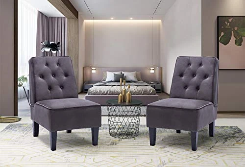 Annjoe Armless Accent Chair, Button Tufted Slipper Chair Side Chair Single Sofa For Dining Room Living Room Bedroom Funiture (Set Of 2) 3 Annjoe Armless Accent Chair, Button Tufted Slipper Chair Side Chair Single Sofa For Dining Room Living Room Bedroom Funiture (Set Of 2)