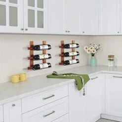 B4Life Wine Racks Wall Mounted, Wall Wine Bottle Display Rack 6 Bottle Wall Wine Racks For Wine Bottles, Wood Wine Holder Wall Mounted For Dining Room, Storage Room, Wine Cellar, Kitchen -Amazon Store 41hAEaBXn0L