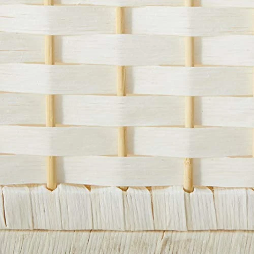 Oriental Furniture 46" Natural Fiber Chest Of Drawers On Wheels - White 7 Oriental Furniture 46" Natural Fiber Chest Of Drawers On Wheels - White - Image 5