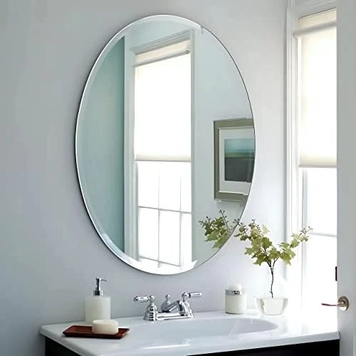 USHOWER 20"x28" Frameless Oval Wall Mirror For Bathroom/Vanity, Beveled Edge, Simple & Elegant Look 10 USHOWER 20"x28" Frameless Oval Wall Mirror For Bathroom/Vanity, Beveled Edge, Simple & Elegant Look - Image 8