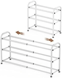 Gonfoam 3-Tier Expandable Shoe Rack,Adjustable Shoe Shelf Storage Organizer Heavy Duty Metal Free Standing Shoe Rack For Entryway Closet Doorway (Black) 24 Gonfoam 3-Tier Expandable Shoe Rack,Adjustable Shoe Shelf Storage Organizer Heavy Duty Metal Free Standing Shoe Rack For Entryway Closet Doorway (Black) -Amazon Store 41hL4jeKjFL. AC