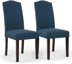 LSSPAID Dining Chairs Set Of 4, High Back Fabric Upholstered Parsons Dining Room Chairs, Nail Head Trim Dining Chair, Turquoise -Amazon Store 41halCZ0EL. AC