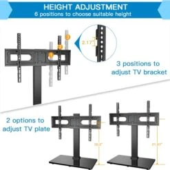PERLESMITH Universal Swivel TV Stand Mount For 37-65,70,75 Inch LCD OLED Flat/Curved Screen TVs-Height Adjustable Table Top TV Stand/Base With Wire Management,VESA 600x400mm Up To 88lbs,PSTVS18 -Amazon Store 41hiHg7xhSL