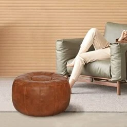 Thgonwid Unstuffed Moroccan Ottoman Pouf Cover, Ottoman Footstool Storage Solution, Bean Bag Chair, Foot Rest, Brown 18 Thgonwid Unstuffed Moroccan Ottoman Pouf Cover, Ottoman Footstool Storage Solution, Bean Bag Chair, Foot Rest, Brown -Amazon Store 41hsGQIRAHL
