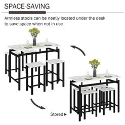 Dining Table Set For 4, 5 Pieces Kitchen Table And Chairs For Small Spaces, Bar Table And Chairs Set, Person Counter Height Table Set With 4 Chairs For Pub Restaurant Dinner Breakfast(White Statuario) 13 Dining Table Set For 4, 5 Pieces Kitchen Table And Chairs For Small Spaces, Bar Table And Chairs Set, Person Counter Height Table Set With 4 Chairs For Pub Restaurant Dinner Breakfast(White Statuario) -Amazon Store 41hv7R2gpaL