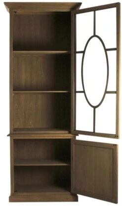 EuroLux Home Florence Display Cabinet Chestnut Recycled Oak Reclaimed 2 -Shelf -Amazon Store 41iABRJPfkL