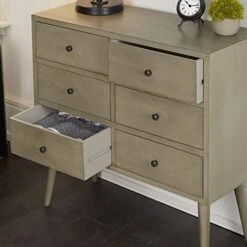 Decor Therapy Mid Century Six Drawer Wood Cabinet Accent Chest, 28" X 29", Walnut -Amazon Store 41iFLYQqrBL