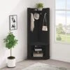 Vlinlvo 3-in-1 Entryway Corner Hall Tree With Storage Shelves /Black Corner Shelf/ With Hooks / Coat Stand -Amazon Store 41iFZw6mfjL