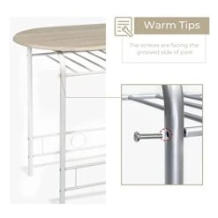 Bonnlo 3 Piece Dining Set, Small Kitchen Table Set For 2, Breakfast Table Set, Kitchen Small Table And Chairs For Small Space/Dining Room/Apartment, Metal Frame, Wine Rack, White&Light Oak 16 Bonnlo 3 Piece Dining Set, Small Kitchen Table Set For 2, Breakfast Table Set, Kitchen Small Table And Chairs For Small Space/Dining Room/Apartment, Metal Frame, Wine Rack, White&Light Oak -Amazon Store 41iJk7owVkL