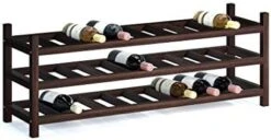 INTERBUILD Solid Hardwood Wine Rack Storage Shelf 3-Tier Stackable Freestanding Wine Bottle Holder 15 Bottles, Dusk Gray -Amazon Store 41iM2SzKZ7L. AC