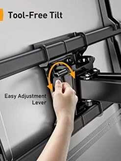 Perlegear UL Listed Full Motion TV Wall Mount For Most 37–82 Inch Flat Curved TVs Up To 110 Lbs, 12″/16″ Wood Studs, TV Mount Bracket With Articulating Arms, Swivel, Tool-Free Tilt, Max VESA 600x400mm 9 Perlegear UL Listed Full Motion TV Wall Mount For Most 37–82 Inch Flat Curved TVs Up To 110 Lbs, 12″/16″ Wood Studs, TV Mount Bracket With Articulating Arms, Swivel, Tool-Free Tilt, Max VESA 600x400mm -Amazon Store 41iO1Gc2mcL