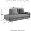 Signature Design By Ashley Zardoni Right Arm Facing Corner Chaise, Charcoal