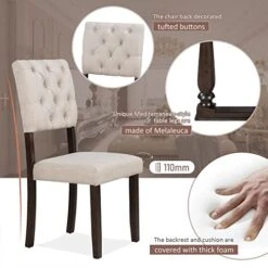 Mojay 6-Piece Rectangular Espresso Wood Dining Table Set With 4 Upholstered Chairs And Bench For Kitchen And Dining Room -Amazon Store 41iUyp3PzyL