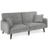 Yaak 74 Inch Grey Futon Sofa Bed, Convertible Couch Sleeper Sofa Bed, Adjustable Split-Backrest, With 2 Pillows, Modern Fabric Sleeper Loveseats For Small Spaces, Living Room, Bedroom, Apartment, Dorm 2 Yaak 74 Inch Grey Futon Sofa Bed, Convertible Couch Sleeper Sofa Bed, Adjustable Split-Backrest, With 2 Pillows, Modern Fabric Sleeper Loveseats For Small Spaces, Living Room, Bedroom, Apartment, Dorm -Amazon Store 41iiF3X08qL