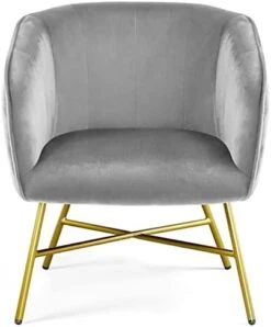 Topeakmart Modern Accent Barrel Chair Living Room Chair Velvet Accent Armchair With Metal Legs For Living Room Bedroom Home Office Grey 17 Topeakmart Modern Accent Barrel Chair Living Room Chair Velvet Accent Armchair With Metal Legs For Living Room Bedroom Home Office Grey -Amazon Store 41in6lD1O6L. AC