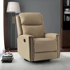 HULALA HOME Genuine Leather Swivel Rocker Recliners Set Of 2, Manual Glider Recliner Chairs With Adjustable Backrest & Footrest, Modern Home Theater Sofa Armchairs For Living Room Bedroom, Brown 29 HULALA HOME Genuine Leather Swivel Rocker Recliners Set Of 2, Manual Glider Recliner Chairs With Adjustable Backrest & Footrest, Modern Home Theater Sofa Armchairs For Living Room Bedroom, Brown -Amazon Store 41inxvEXnmL. AC