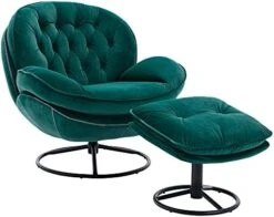 LoLado Velvet Chaise Lounge Indoor Cozy Oversized Swivel Reading Chair With Footrest, Yellow -Amazon Store 41iqtqXAm4S. AC