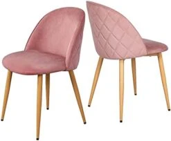 Yaheetech Dining Chairs Velvet Chairs Living Room Chairs Modern Style Upholstered Chairs With Backrest Wooden Style Metal Legs For Leisure, Restaurant, Cafe, Makeup, Set Of 2, Aqua -Amazon Store 41iz EPQdS. AC