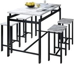 Dining Table Set For 4, 5 Pieces Kitchen Table And Chairs For Small Spaces, Bar Table And Chairs Set, Person Counter Height Table Set With 4 Chairs For Pub Restaurant Dinner Breakfast(White Statuario) 17 Dining Table Set For 4, 5 Pieces Kitchen Table And Chairs For Small Spaces, Bar Table And Chairs Set, Person Counter Height Table Set With 4 Chairs For Pub Restaurant Dinner Breakfast(White Statuario) -Amazon Store 41izvkHxWwL. AC