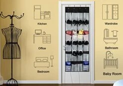 VOLKSLAND Hanging Organiser Over The Door, Shoe Racks, Shoe Storage, 24 Large Mesh Pockets Storagehanger For Bedroom Bathroom Closet, 59 X 21.6, Black 8 VOLKSLAND Hanging Organiser Over The Door, Shoe Racks, Shoe Storage, 24 Large Mesh Pockets Storagehanger For Bedroom Bathroom Closet, 59 X 21.6, Black -Amazon Store 41j7Zf1WdjL