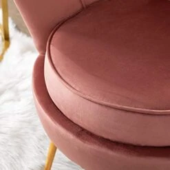 DAGONHIL Pink Velvet Accent Chair For Living Room, Lounge Chair For Bedroom With Gold Metal Legs, Vanity Chair For Makeup Room, Dusty Pink -Amazon Store 41j8Myh1meL