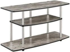 Convenience Concepts Designs2Go 3-Tier Wide TV Stand, White -Amazon Store 41jA3JffqyL. AC