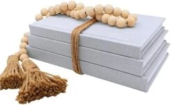 Kigan Home Linen Covered Decorative Books, Set Of 3 (Pearl White) - Fabric Covered Book Set Home Decor For Shelves, Fireplace Mantel, Coffee Table, Console/Bedside Table Or Farmhouse Tiered Tray -Amazon Store 41jHDhjc6DL. AC