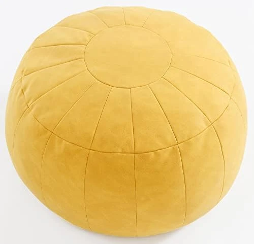C COMFORTLAND Unstuffed Faux Suede Ottoman Pouf, Round Foot Rest Poof Ottomans, Floor Foot Stool Poufs, Bean Bag Chair Cover With Storage For Living Room, Bedroom, Or Wedding Gifts Yellow 15 C COMFORTLAND Unstuffed Faux Suede Ottoman Pouf, Round Foot Rest Poof Ottomans, Floor Foot Stool Poufs, Bean Bag Chair Cover With Storage For Living Room, Bedroom, Or Wedding Gifts Yellow - Image 13