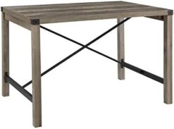 Walker Edison Marcus Modern Farmhouse Trestle Style Metal X Dining Table, 48 Inch, Grey Wash -Amazon Store 41jKkny0KGL. AC