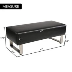 Dporticus Modern PU Leather Dining Room Bench Upholstered Padded Seat,Black -Amazon Store 41jTYlPjLAL