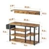 Aiho Entryway Hall Tree Shoe Bench With Storage, 4 In 1 Coat Rack Shoe Bench Set, Industrial Shoe Rack Bench With 4 Hooks, 5 Storage Shoe Cubbies, For Entryway, Hallway, Rustic Brown 1 Aiho Entryway Hall Tree Shoe Bench With Storage, 4 In 1 Coat Rack Shoe Bench Set, Industrial Shoe Rack Bench With 4 Hooks, 5 Storage Shoe Cubbies, For Entryway, Hallway, Rustic Brown -Amazon Store 41jWKp2W3tL