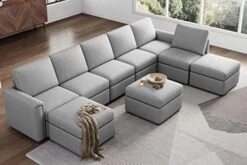 LINSY HOME Modular Sectional Sofa, U Shape Oversized Sofa Couch With Storage, Memory Foam, Modular Sectionals With Ottomans, 7 Seat Living Room Furniture Sofa Sets With Chaise, Blue -Amazon Store 41jcp4T1WKL. AC