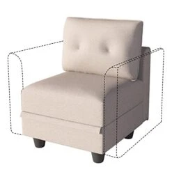 LLappuil Modular Sofa Middle Module With Storage For Customizable Sectional Couch, Accent Armless Chair, Waterproof, Anti-Scratch And Antistatic Fabric Sectional, Brown