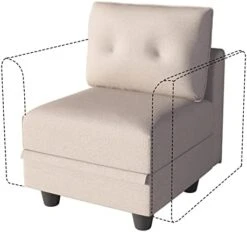 LLappuil Modular Sofa Middle Module With Storage For Customizable Sectional Couch, Accent Armless Chair, Waterproof, Anti-Scratch And Antistatic Fabric Sectional, Brown -Amazon Store 41jpmP7vOQL. AC 1