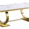 Goderfuu Marble Dining Table - 78 Inch Luxury Modern Dining Room Table With Gold Stainless Steel Base, Rectangle Dining Table Set For 6 To 8, Gold And White Dining Room Table For Kitchen, Dining Room -Amazon Store 41jqW8Unt9L