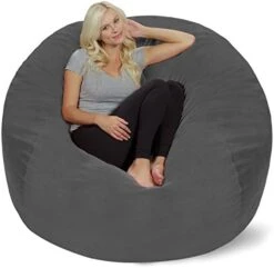 Chill Sack Bean Bag Chair: Giant 5' Memory Foam Furniture Bean Bag - Big Sofa With Soft Micro Fiber Cover - Grey Pebble -Amazon Store 41jrB56oIgL. AC