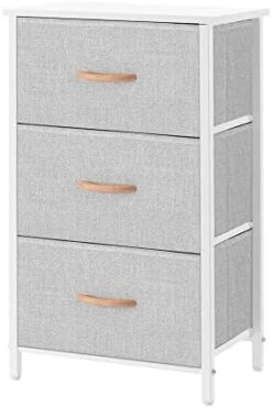 AZL1 Life Concept 3 Drawers Fabric Dresser Storage Tower, Light Grey & Storage Dresser Furniture Unit - Large Standing Organizer Chest, Light Grey -Amazon Store 41jvznEyLUL. AC