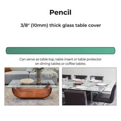 Fab Glass And Mirror 24x48 Inch Rectangle Tempered 3/8" Thick Pencil Polish Touch Corners Glass Table Top, 24" X 48", Clear -Amazon Store 41jwc38DofL