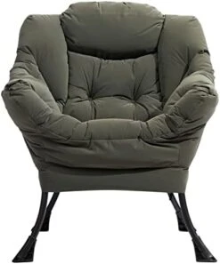 AcozyHom Modern Large Cotton Fabric Lazy Chair,Accent Contemporary Lounge Chair, Single Steel Frame Leisure Sofa Chair With Armrests And A Side Pocket, Smoky Grey 22 AcozyHom Modern Large Cotton Fabric Lazy Chair,Accent Contemporary Lounge Chair, Single Steel Frame Leisure Sofa Chair With Armrests And A Side Pocket, Smoky Grey -Amazon Store 41k1dyTzfjL. AC