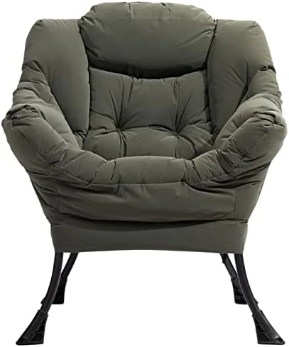 AcozyHom Modern Large Cotton Fabric Lazy Chair,Accent Contemporary Lounge Chair, Single Steel Frame Leisure Sofa Chair With Armrests And A Side Pocket, Smoky Grey 10 AcozyHom Modern Large Cotton Fabric Lazy Chair,Accent Contemporary Lounge Chair, Single Steel Frame Leisure Sofa Chair With Armrests And A Side Pocket, Smoky Grey - Image 8