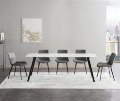 NIUTN Dining Table Set, Modern 7 Piece Dining Set, Includes Dining Table, 6 Chairs For Home, Kitchen, Living Room, Dining Room, 70.8"x35.4"x29.5"
