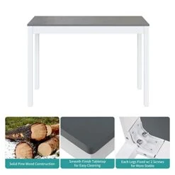 Alohappy 5 Piece Kitchen Table Set For Dining Room, Modern Rectangular Dining Table With 4 Chairs For Kitchen, Kitchen Room Furniture, Space-Saving & Easy Assembly (Grey) -Amazon Store 41k70y4FR3L