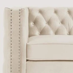 Morden Fort Living Room Furniture Modern 2 Pieces Of Chair And Loveseat Couch Set With Dutch Velvet, Iron Legs - Beige -Amazon Store 41kOMKEhdVL