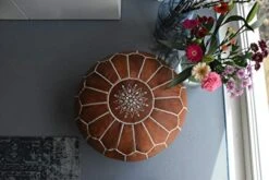 Premium Moroccan Leather Pouf - Handmade - Delivered Stuffed - Ottoman, Footstool, Floor Cushion (Cognac Brown) 19 Premium Moroccan Leather Pouf - Handmade - Delivered Stuffed - Ottoman, Footstool, Floor Cushion (Cognac Brown) -Amazon Store 41kOsL1dxcL