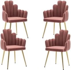 EALSON Velvet Dining Chairs Set Of 2 Comfy Upholstered Accent Arm Chairs With Mid Back Modern Finger Shape Vanity Chair With Gold Metal Legs For Living Room/Dining Room/Bedroom, Black -Amazon Store 41kPYJ1gncL. AC