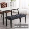 HEAH-YO Modern Velvet Tufted Bench, 18" Seat Height Upholstered Ottoman Dining Bench With Pull Rings, Nailhead Trim Footstool For Entryway Bedroom Kitchen Dining Table, Black 1 HEAH-YO Modern Velvet Tufted Bench, 18" Seat Height Upholstered Ottoman Dining Bench With Pull Rings, Nailhead Trim Footstool For Entryway Bedroom Kitchen Dining Table, Black -Amazon Store 41kSGWKjauL