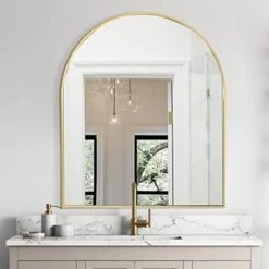 COFENY Arched Mirror, 31"x33" Black Bathroom Mirror With Metal Frame, Wall Mounted Mirrors Decor Modern Dresser Mirror For Bedroom Living Room Entryway -Amazon Store 41kSltTuxdL. AC